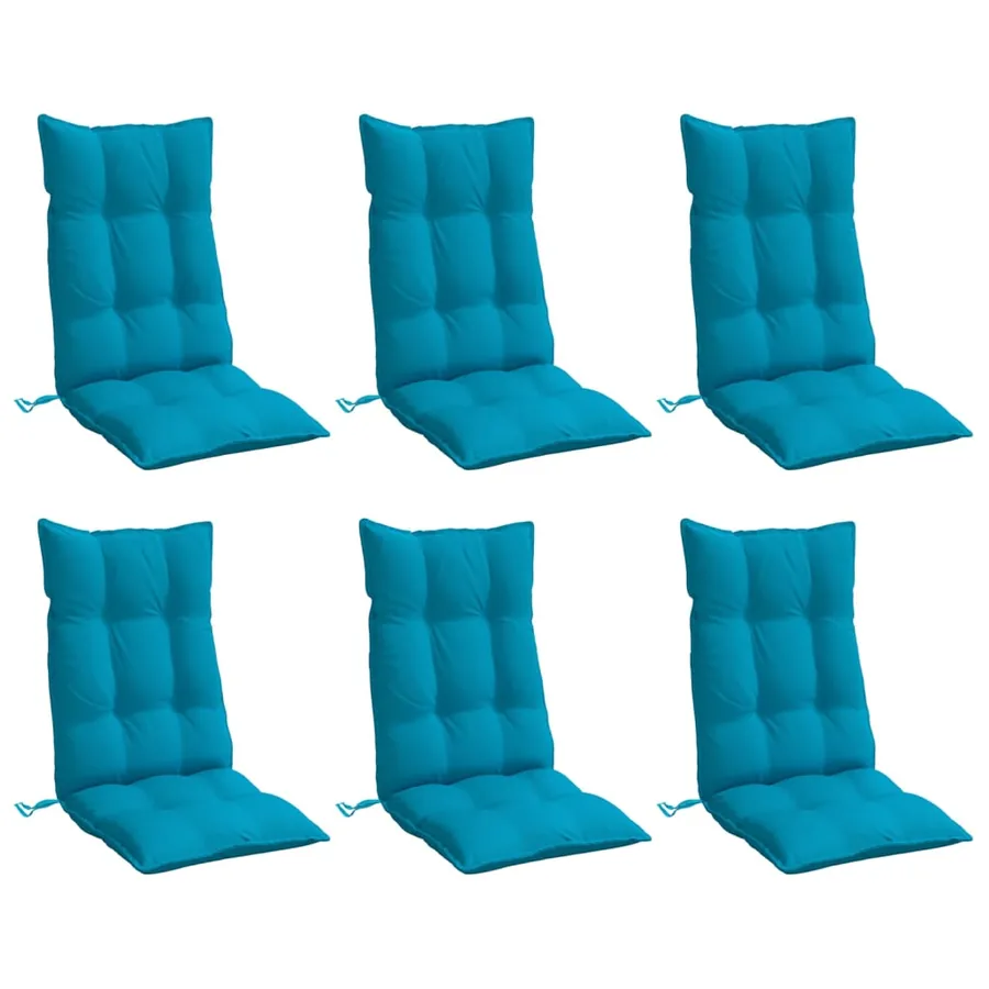 Coussins de chaise à dossier haut lot de 6 bleu clair - 3