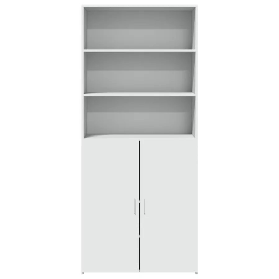 Buffet haut blanc 80x42,5x185 cm bois d'ingénierie - 3