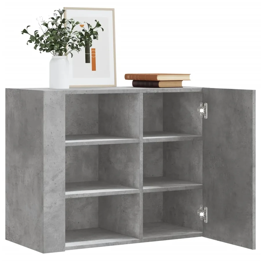 Armoire murale gris béton 75x35x60 cm bois d'ingénierie