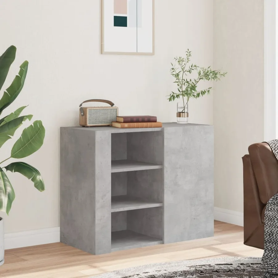 Armoire murale gris béton 75x35x60 cm bois d'ingénierie - 3