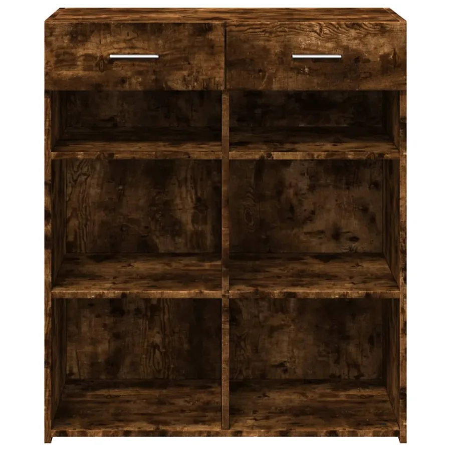 Buffet chêne fumé 80x42,5x93 cm bois d'ingénierie - 4