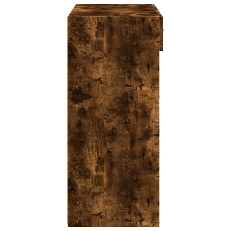 Buffet chêne fumé 80x42,5x93 cm bois d'ingénierie - 5