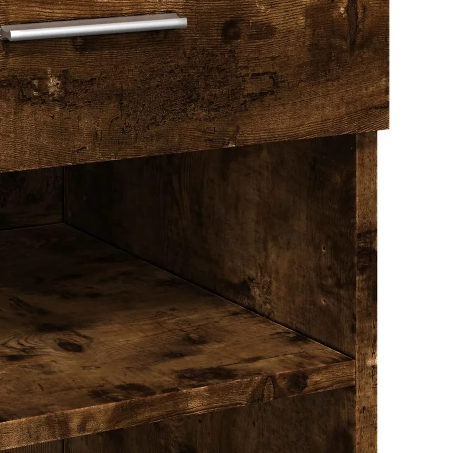 Buffet chêne fumé 80x42,5x93 cm bois d'ingénierie - 8