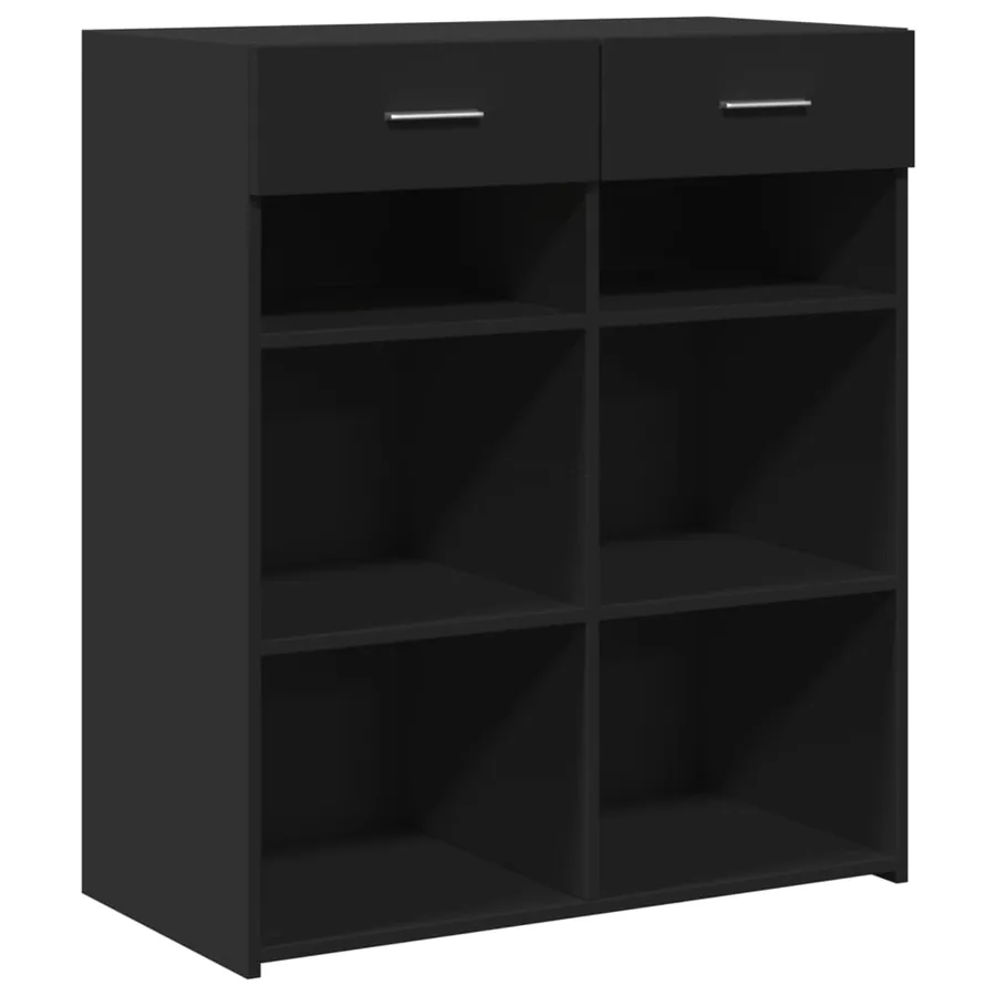 Buffet noir 80x42,5x93 cm bois d'ingénierie - 2
