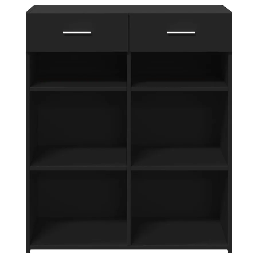 Buffet noir 80x42,5x93 cm bois d'ingénierie - 4