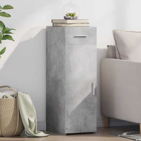 Buffet gris béton 30x42,5x93 cm bois d'ingénierie