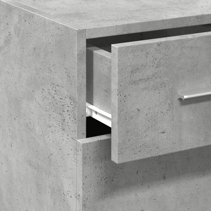 Buffet gris béton 30x42,5x93 cm bois d'ingénierie - 6