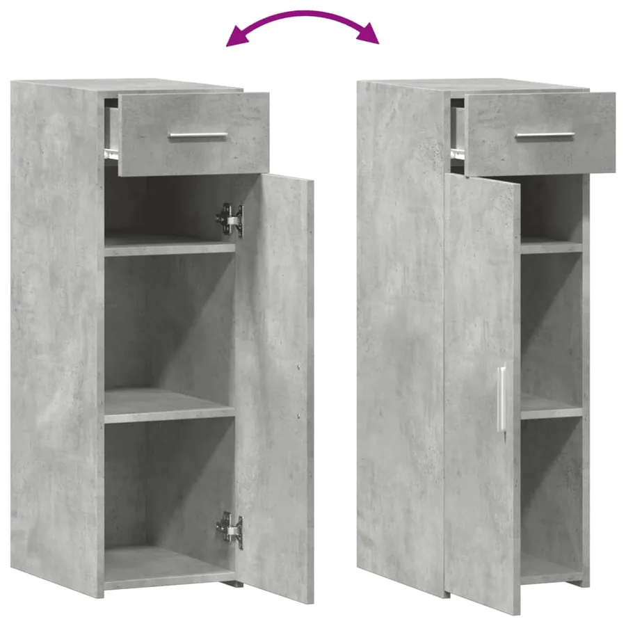 Buffet gris béton 30x42,5x93 cm bois d'ingénierie - 9