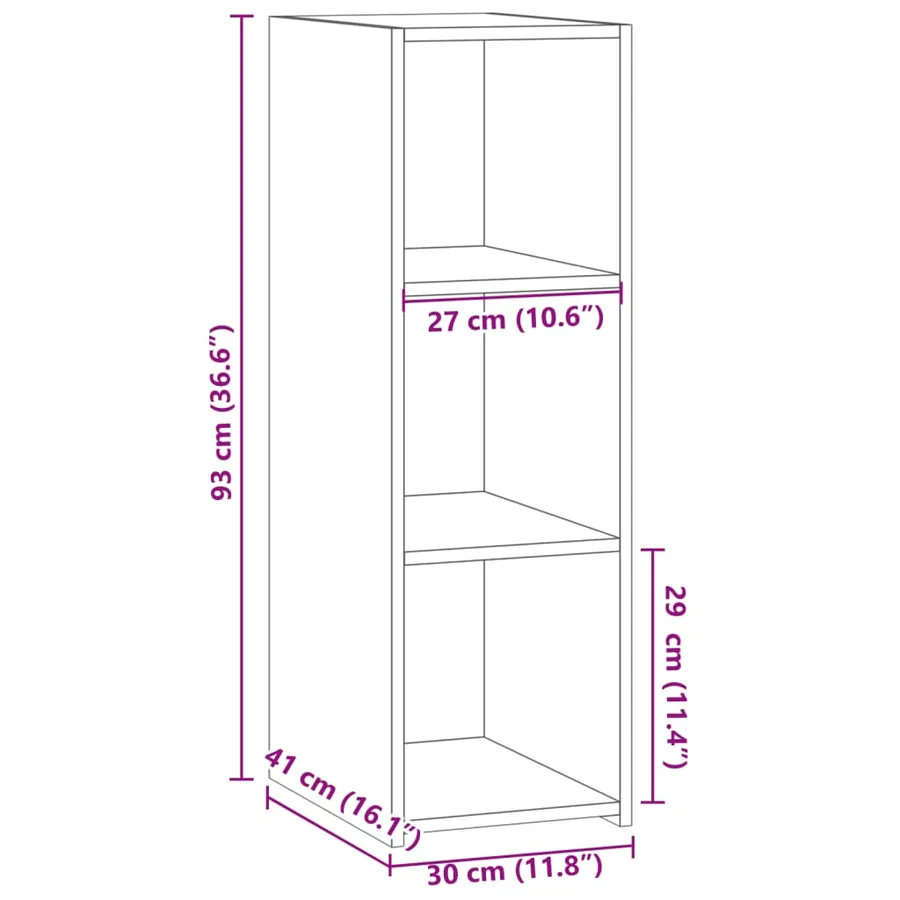 Buffet sonoma gris 30x41x93 cm bois d'ingénierie - 9