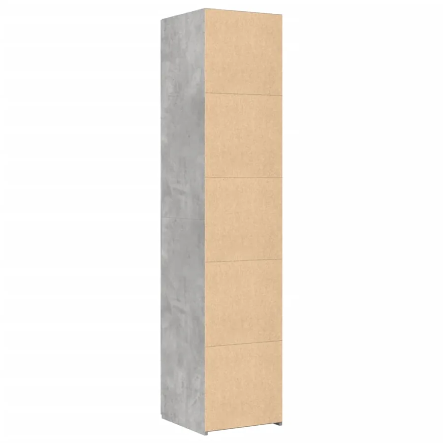 Buffet haut gris béton 40x42,5x185 cm bois d'ingénierie - 4
