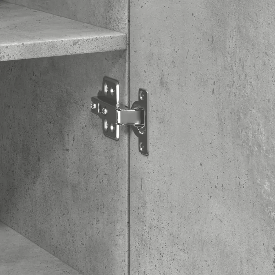 Buffet haut gris béton 40x42,5x185 cm bois d'ingénierie - 6