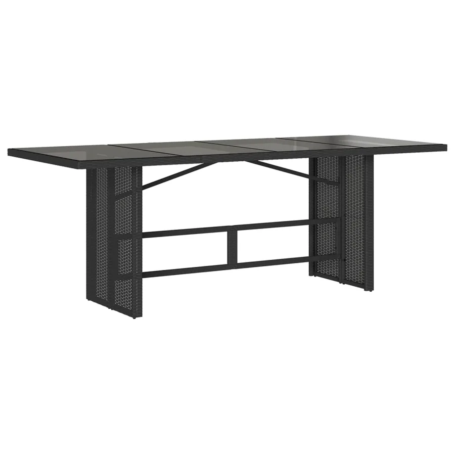 Ensemble à manger de jardin coussins 7pcs Noir Résine tressée - 7