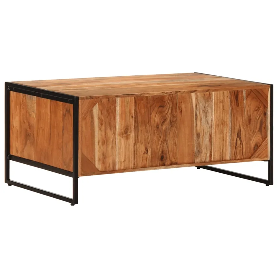 Table basse 90x55x40 cm bois massif d'acacia - 7