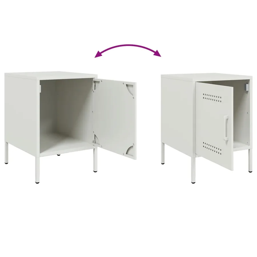 Tables de chevet 2 pcs blanc 36x39x50,5 cm acier - 10