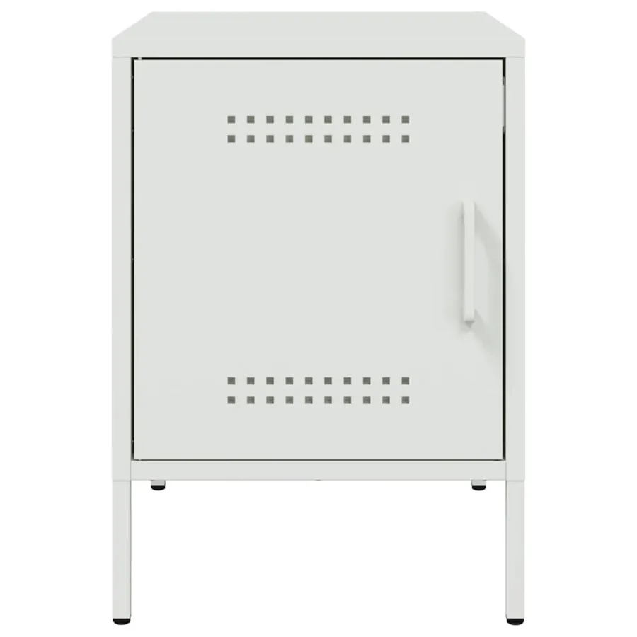 Tables de chevet 2 pcs blanc 36x39x50,5 cm acier - 6