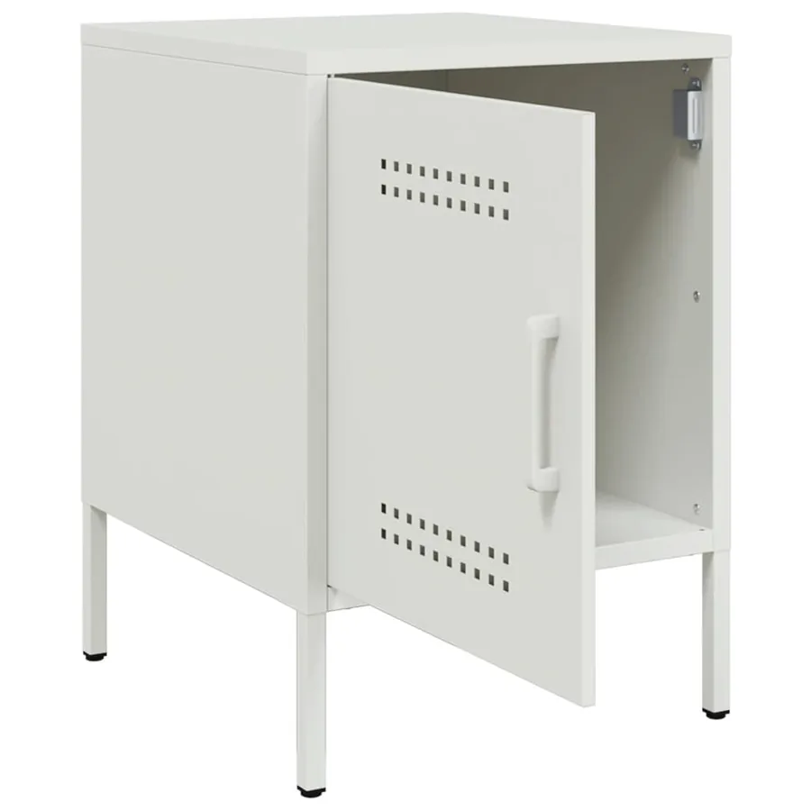 Tables de chevet 2 pcs blanc 36x39x50,5 cm acier - 9