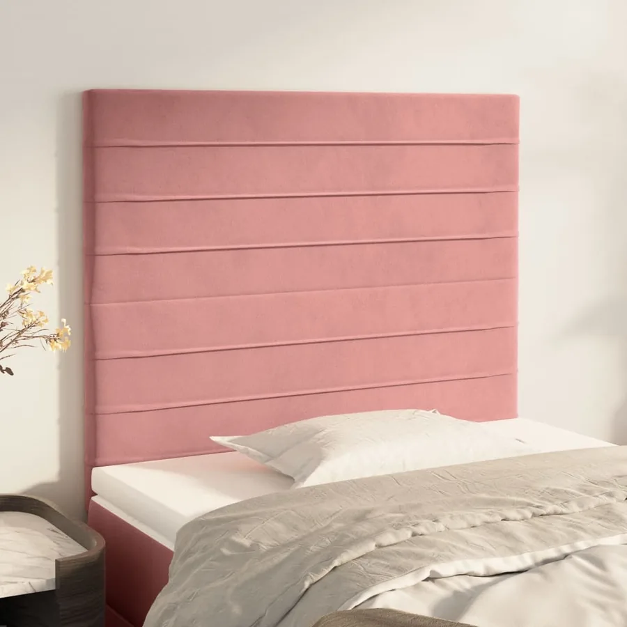 Tête de lit Rose 80x5x118/128 cm Velours