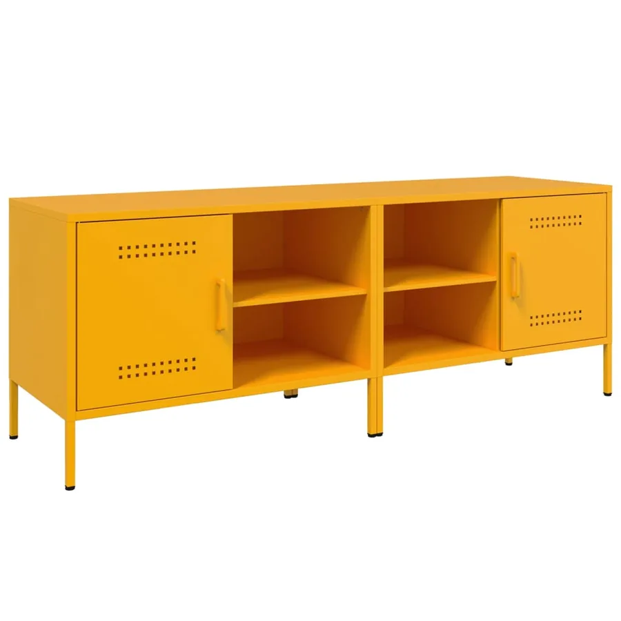 Meubles TV 2 pcs jaune moutarde 68x39x50,5 cm acier - 2