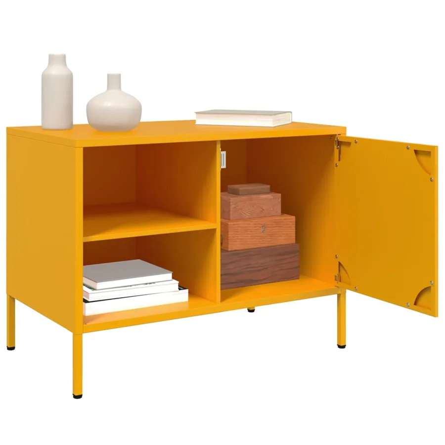 Meubles TV 2 pcs jaune moutarde 68x39x50,5 cm acier - 5