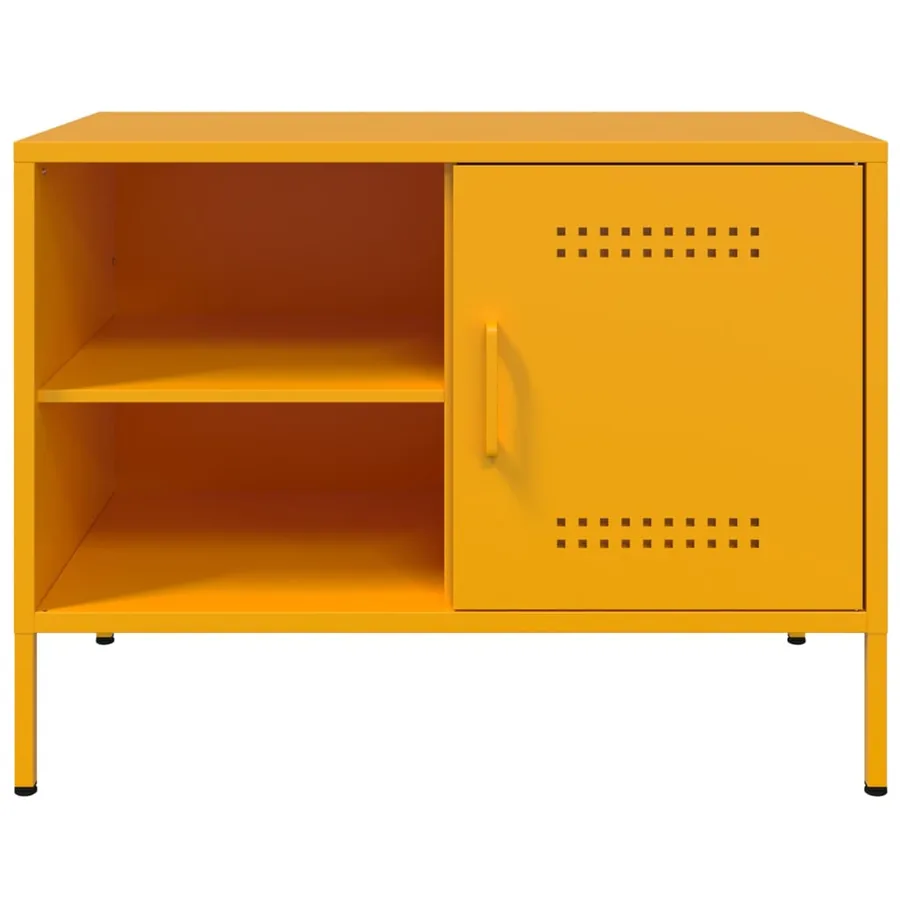 Meubles TV 2 pcs jaune moutarde 68x39x50,5 cm acier - 6