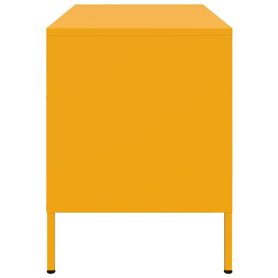 Meubles TV 2 pcs jaune moutarde 68x39x50,5 cm acier - 8