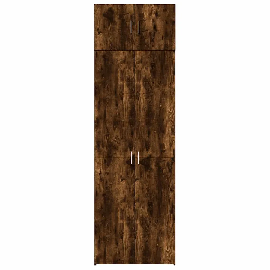 Armoire de rangement chêne fumé 70x42,5x225cm bois d'ingénierie - 4