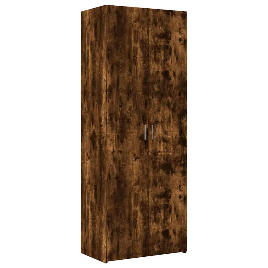 Armoire de rangement chêne fumé 70x42,5x225cm bois d'ingénierie - 6