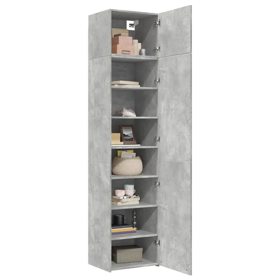 Armoire de rangement mince gris béton 50x42,5x225 cm - 3