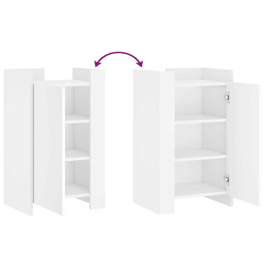 Buffet blanc 45x35x75 cm bois d'ingénierie - 8