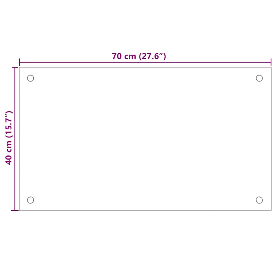 Dosserets de cuisine 2 pcs blanc 70x40 cm verre trempé - 10