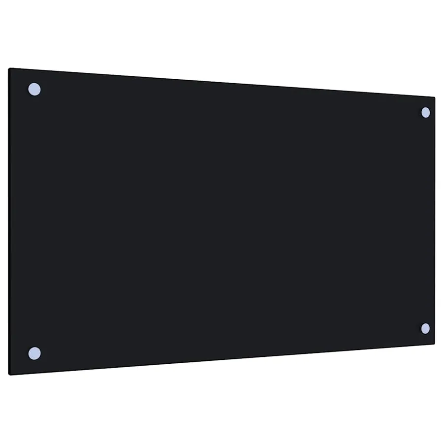 Dosserets de cuisine 2 pcs noir 70x40 cm verre trempé - 5