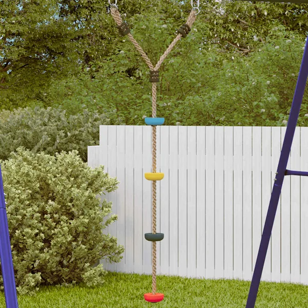 Balançoire à câble à disque d'enfants et 4 marches multicolore