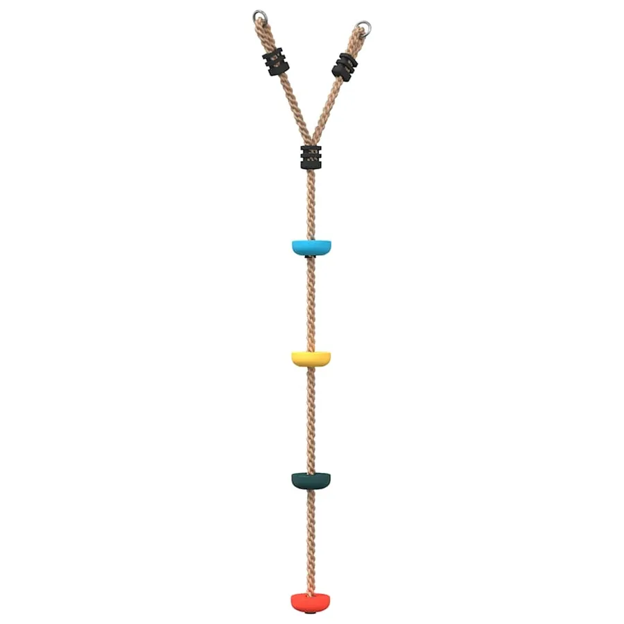 Balançoire à câble à disque d'enfants et 4 marches multicolore - 2