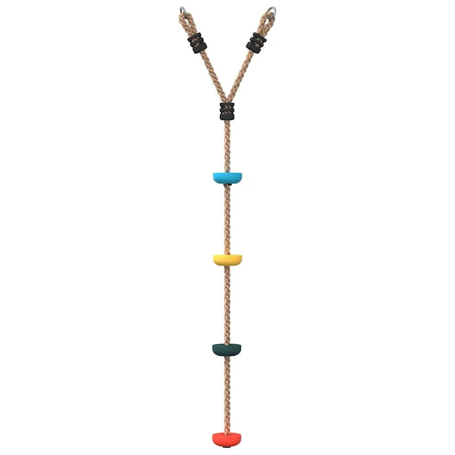 Balançoire à câble à disque d'enfants et 4 marches multicolore - 4