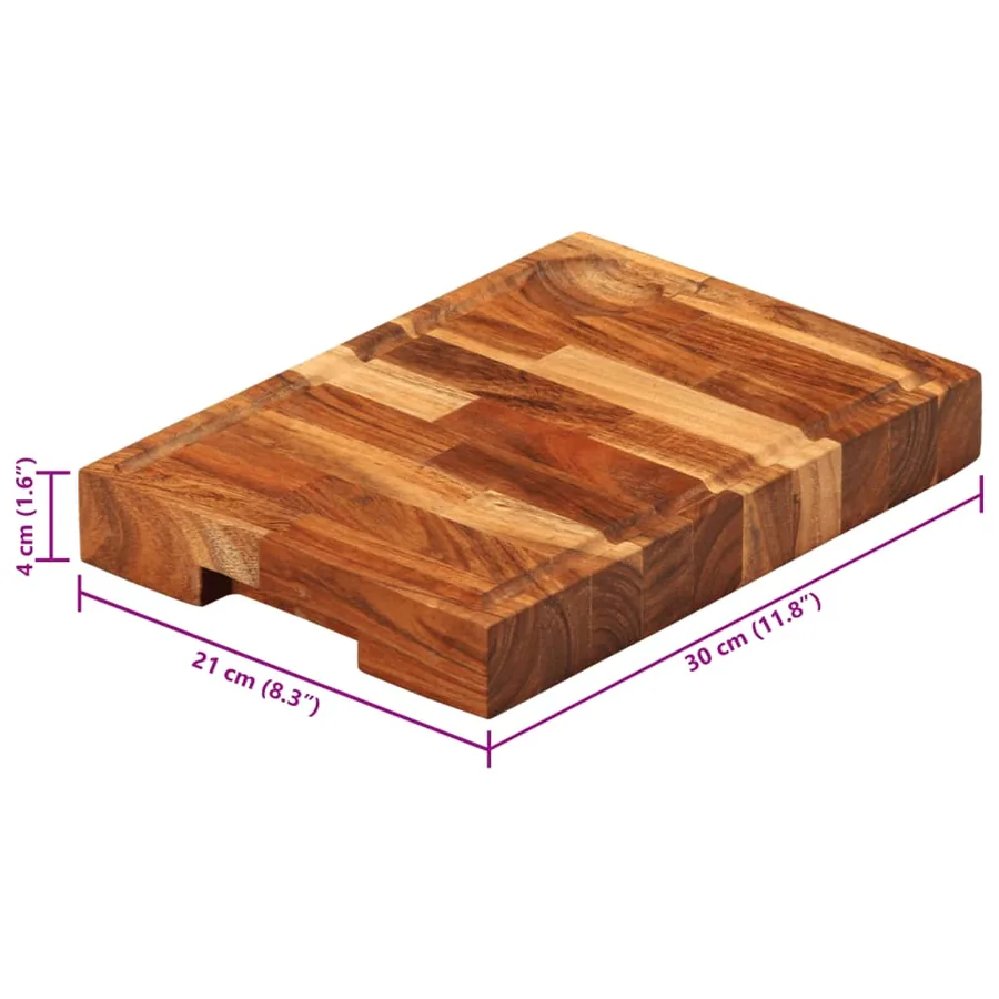 Planche à découper 30x21x4 cm bois d'acacia massif - 13