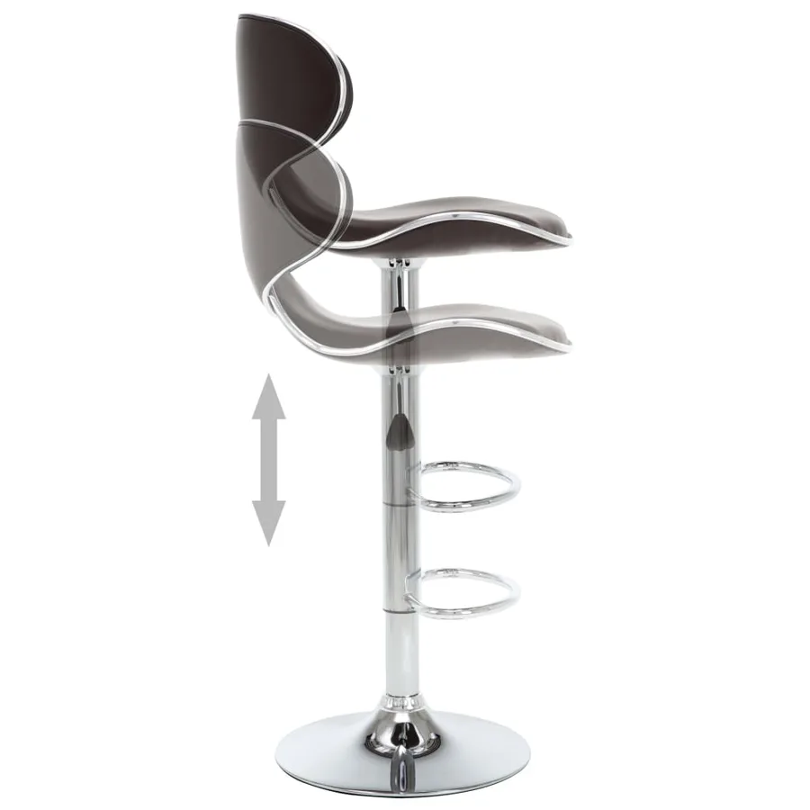 Tabourets de bar 2 pcs marron similicuir - 5