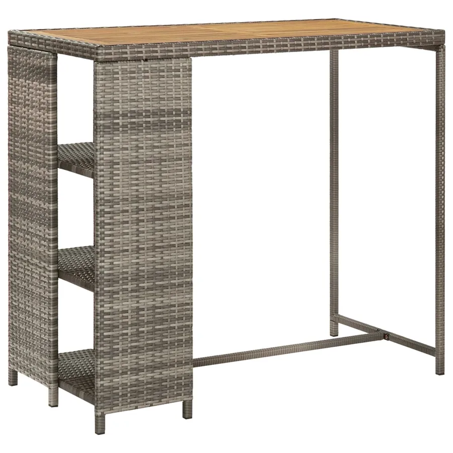 Ensemble de bar de jardin 5 pcs avec coussins gris poly rotin - 5