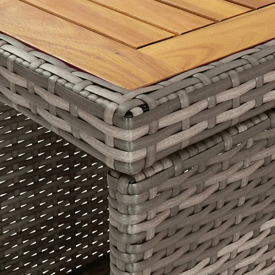 Ensemble de bar de jardin 5 pcs avec coussins gris poly rotin - 7