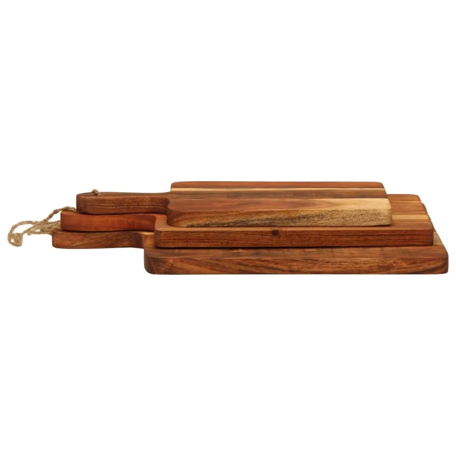 Planche à découper 3 pcs cm bois d'acacia massif - 4