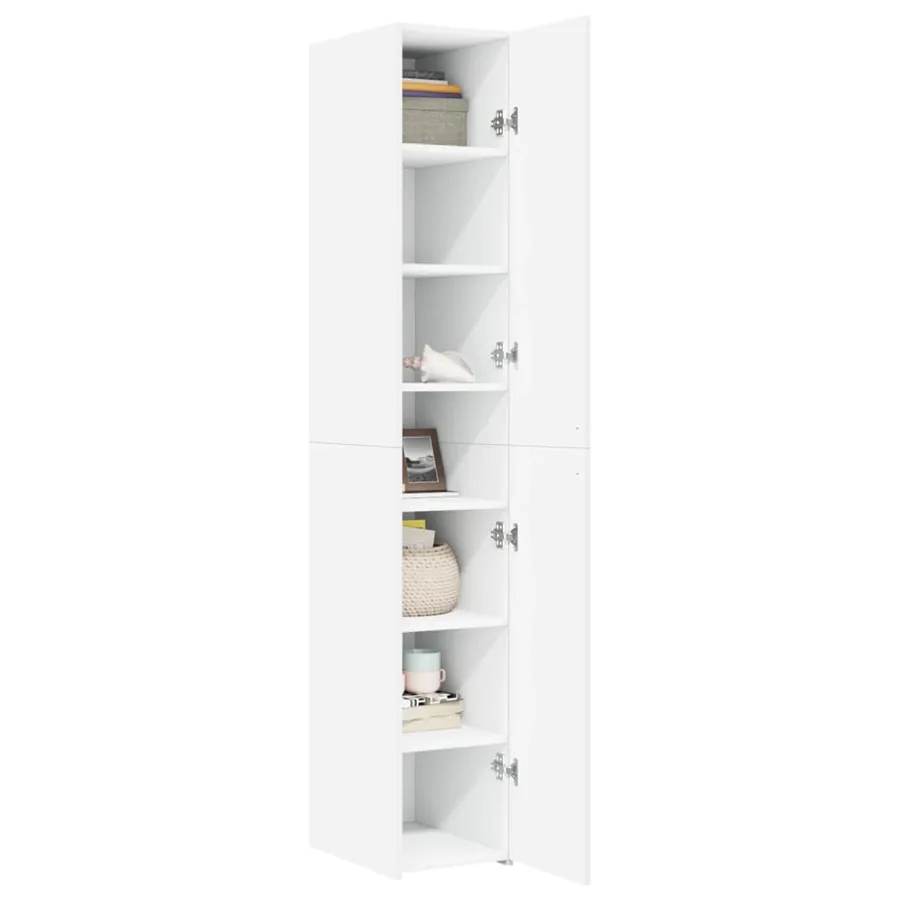 Buffet haut blanc 30x42,5x185 cm bois d'ingénierie - 7