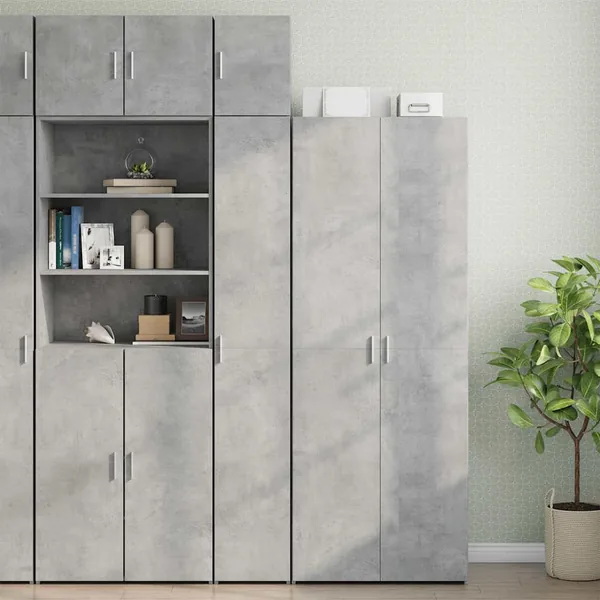 Armoire de rangement mince gris béton 30x42,5x225 cm