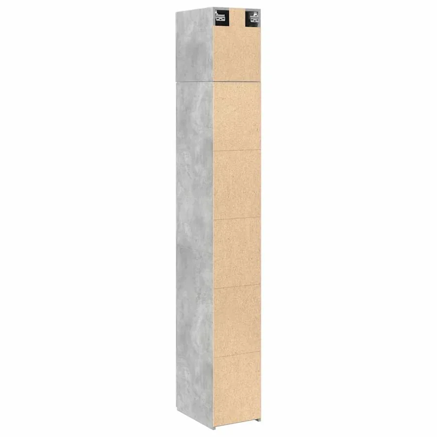 Armoire de rangement mince gris béton 30x42,5x225 cm - 8