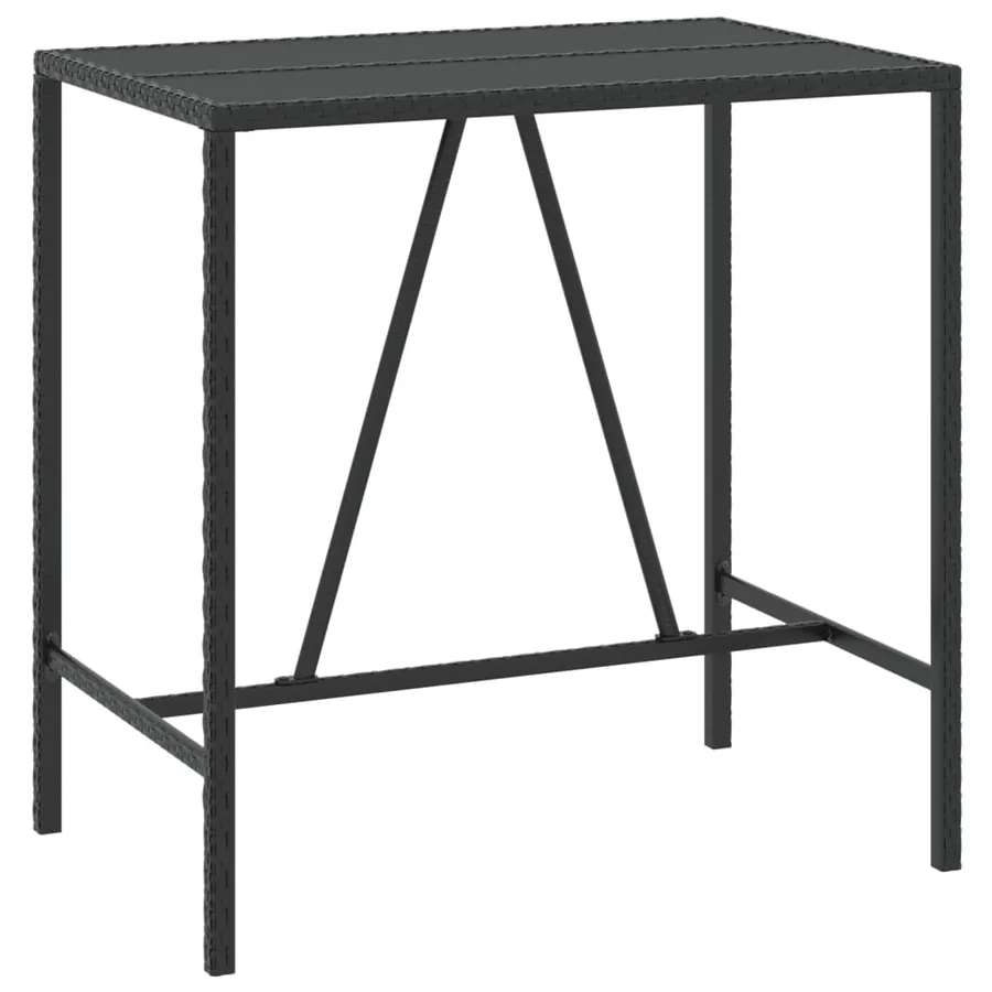 Ensemble de bar de jardin 7 pcs avec coussins noir poly rotin - 5