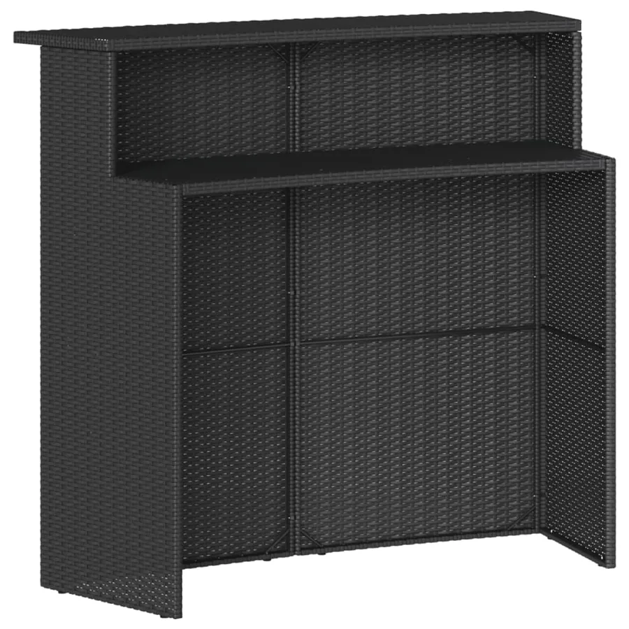 Ensemble de bar de jardin 3 pcs avec coussins noir poly rotin - 5