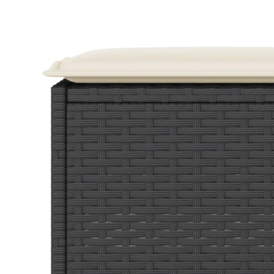 Ensemble de bar de jardin 3 pcs avec coussins noir poly rotin - 6