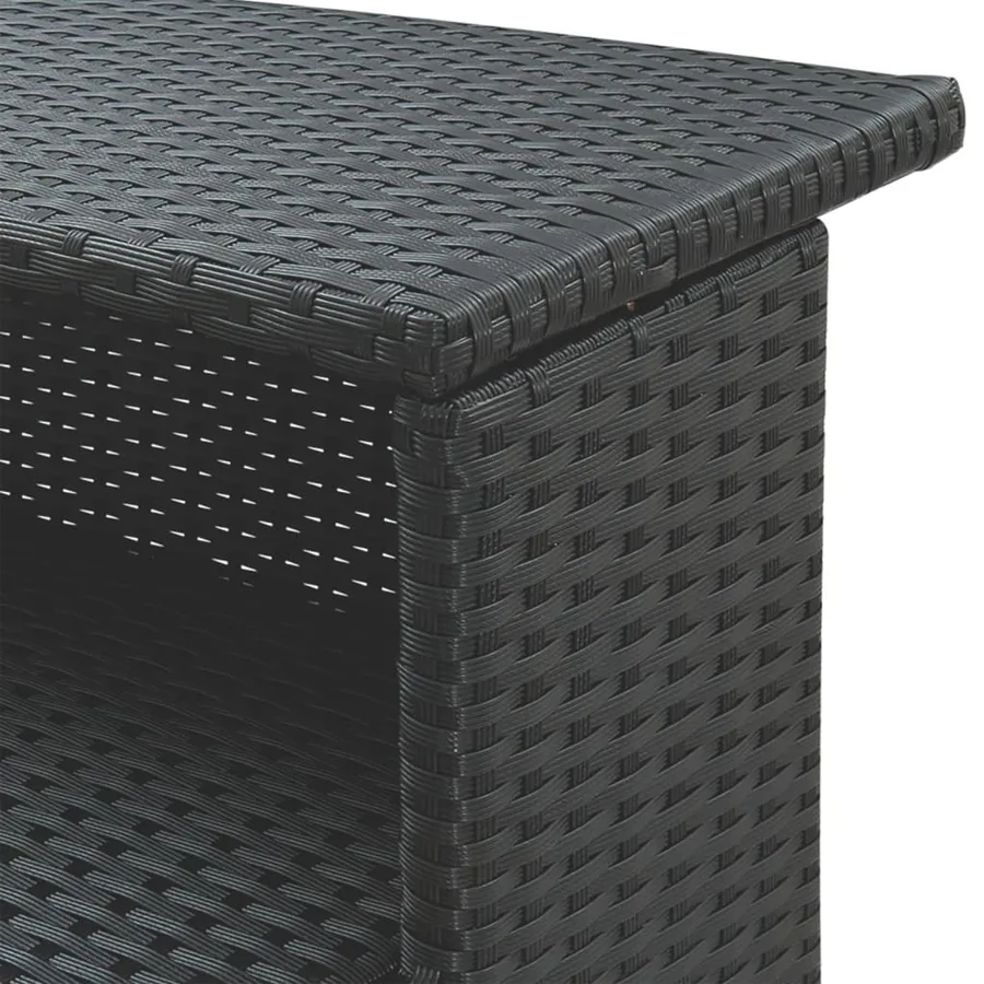 Ensemble de bar de jardin 3 pcs avec coussins noir poly rotin - 7