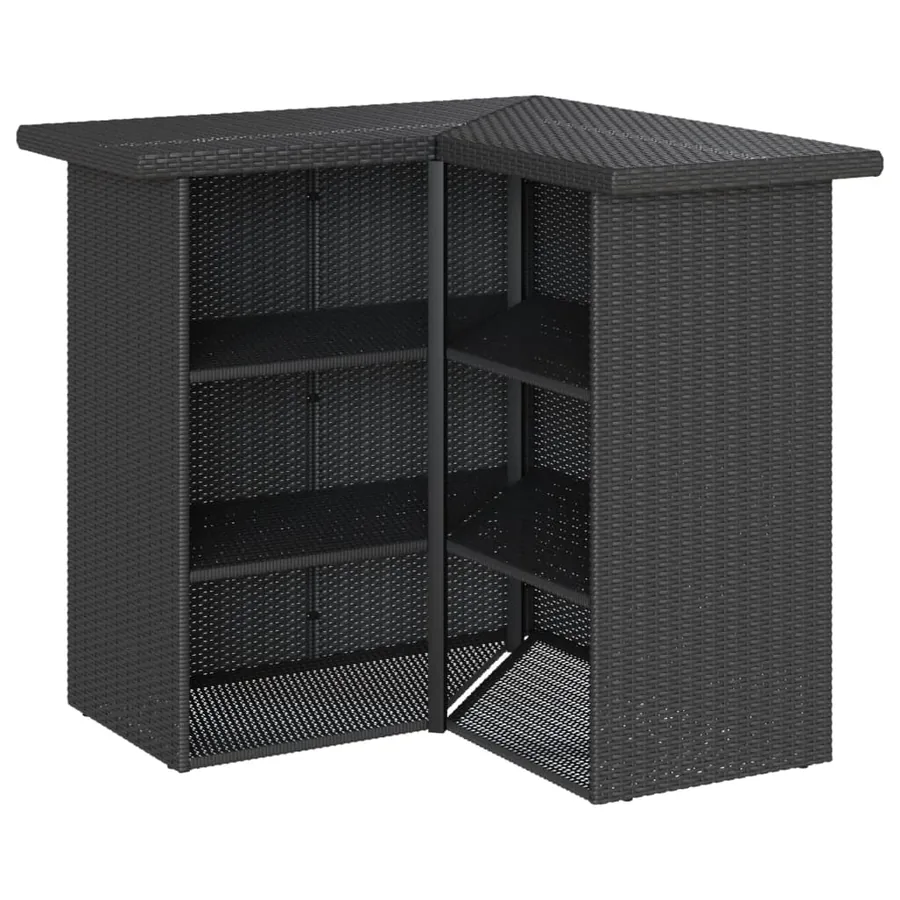Ensemble de bar de jardin 5 pcs avec coussins noir poly rotin - 6