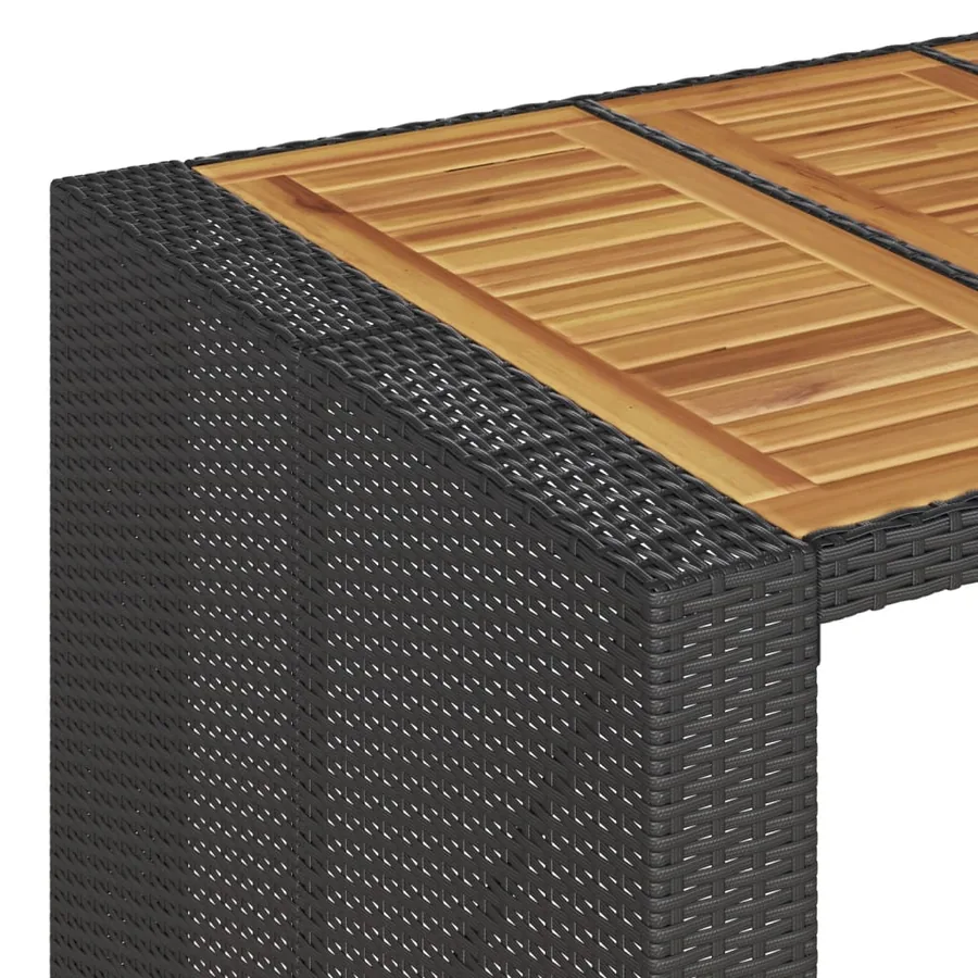 Ensemble de bar de jardin 7 pcs avec coussins noir poly rotin - 7