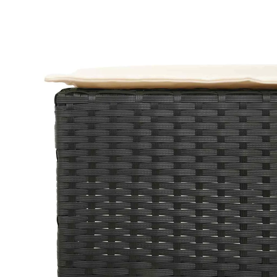 Ensemble de bar de jardin 5 pcs avec coussins noir poly rotin - 6