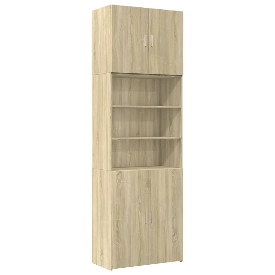 Buffet haut chêne sonoma 80x42,5x249 cm bois d'ingénierie - 2